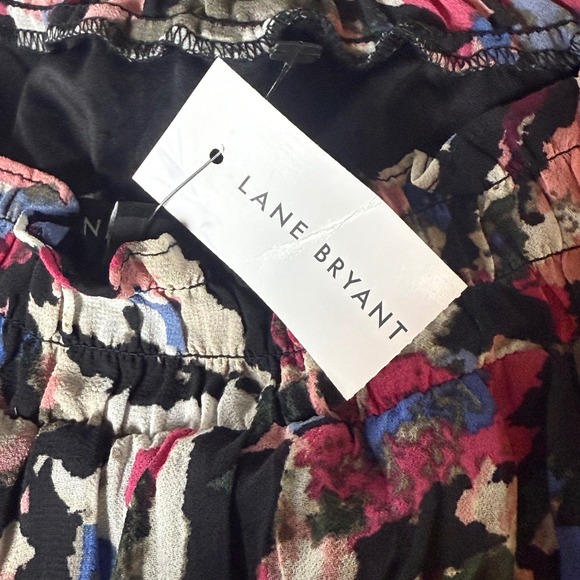 Lane Bryant Off The Shoulder Smocked Neck Floral Print Long Sleeve Blouse 18/20 - Picture 5 of 9